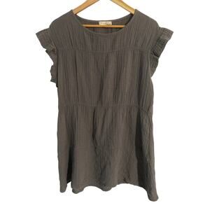 Stark X Anthropologie mini dress women’s XS gray cotton gauze lagenlook comfy